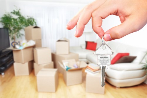 Man and van removals service in Southlambeth with moving van and boxes