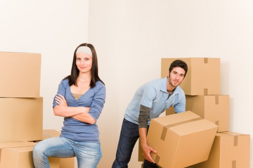 Prepared boxes and furniture ready for a Southlambeth move