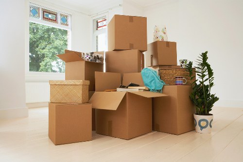 Donated furniture and reusable household items ready for charity collection