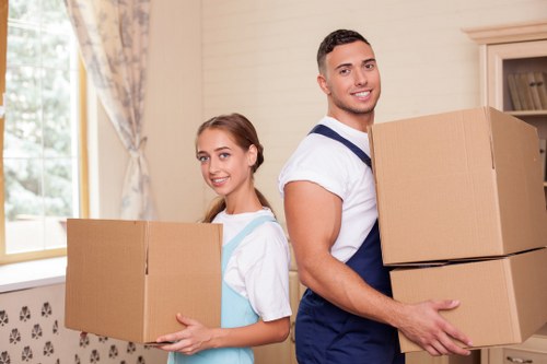 Packing and preparing boxes for a man and van move in Southlambeth